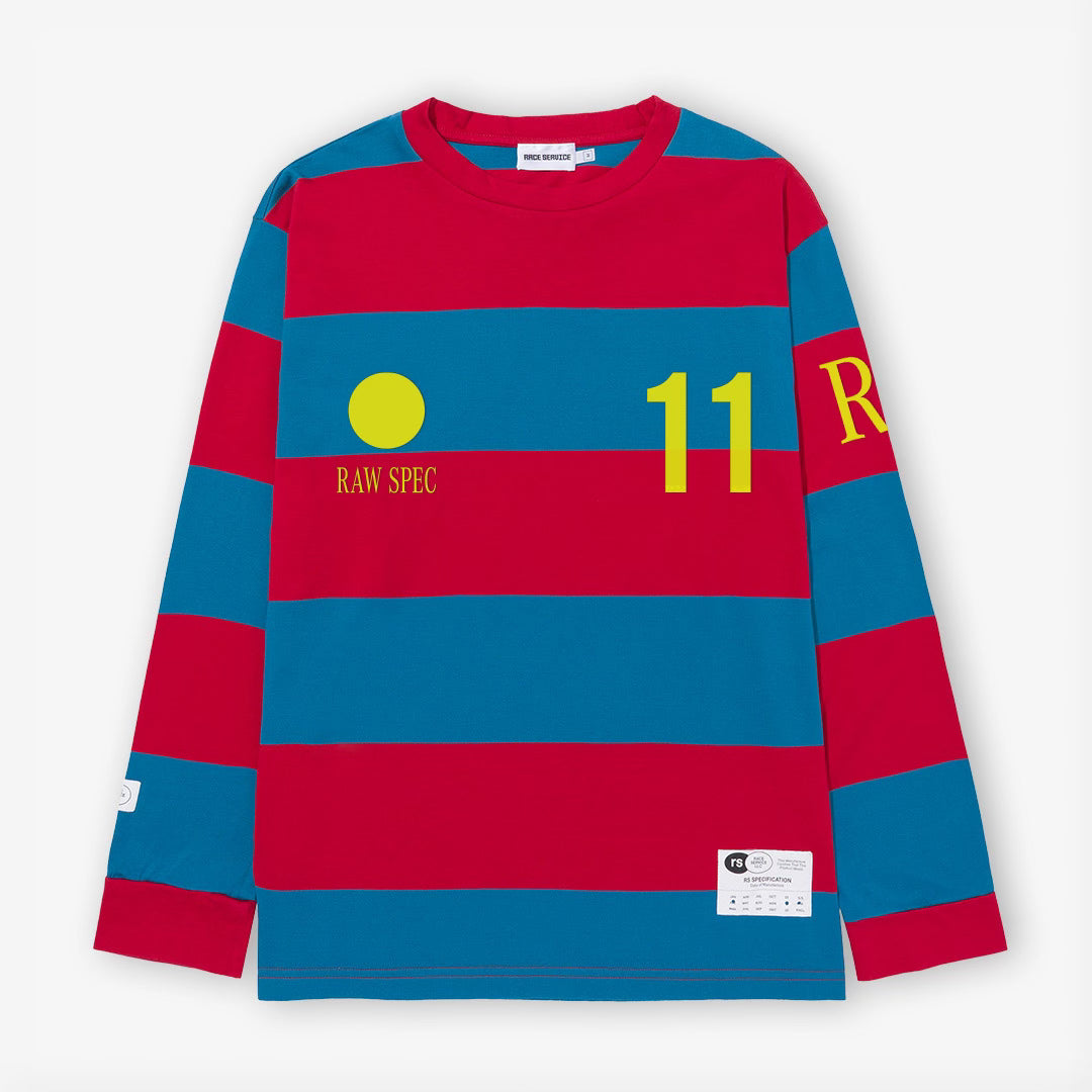 'MATERIALISM' STRIPED LONG-SLEEVE