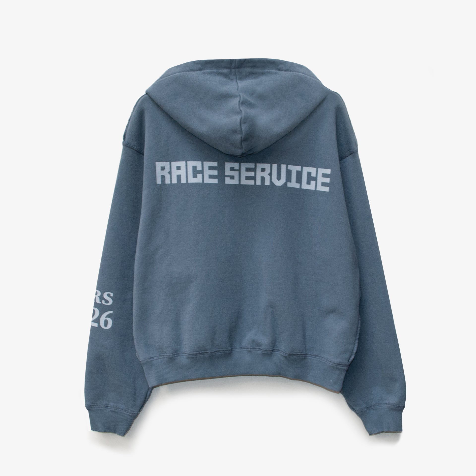 Race Service Signature Hooded Zip-Up, Dusty Blue