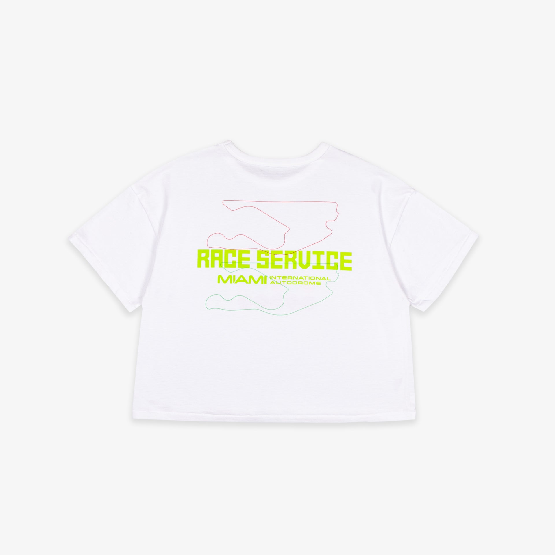 Race Service X South Florida Motorsport 'Lights Out' Cropped Tee, Optical White