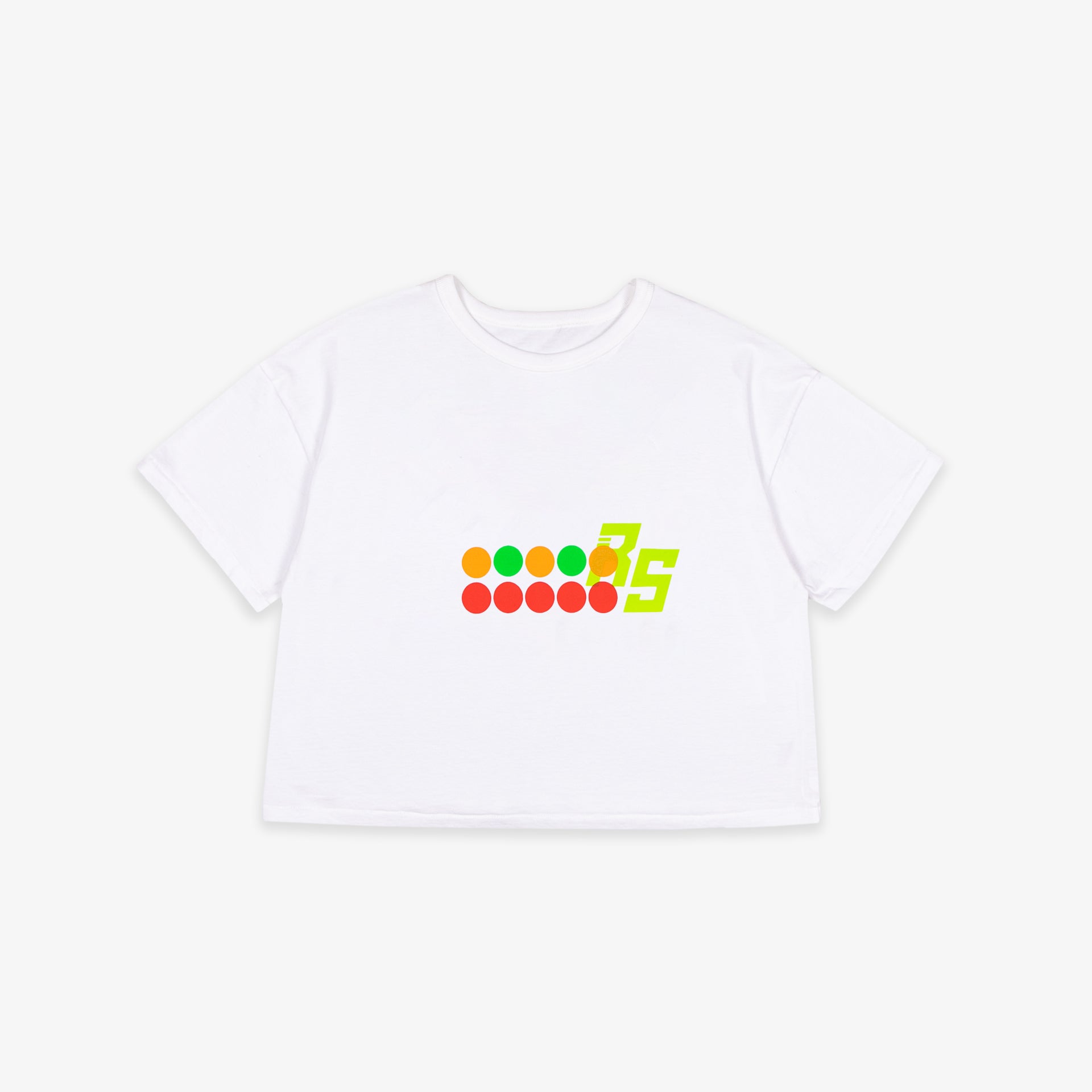 Race Service X South Florida Motorsport 'Lights Out' Cropped Tee, Optical White