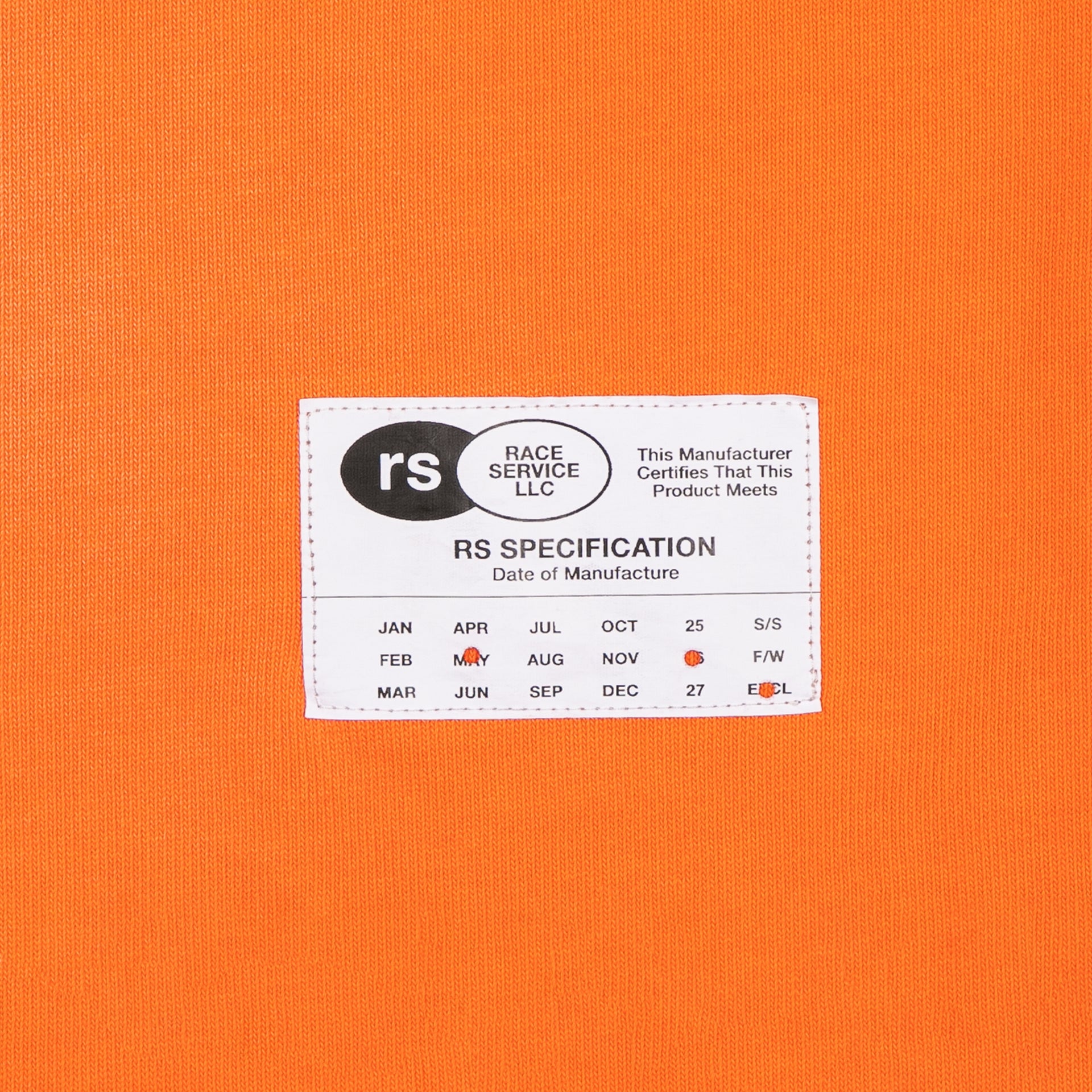 Race Service X South Florida Motorsports Heaveyweight Long Sleeve Tee, Safety Orange