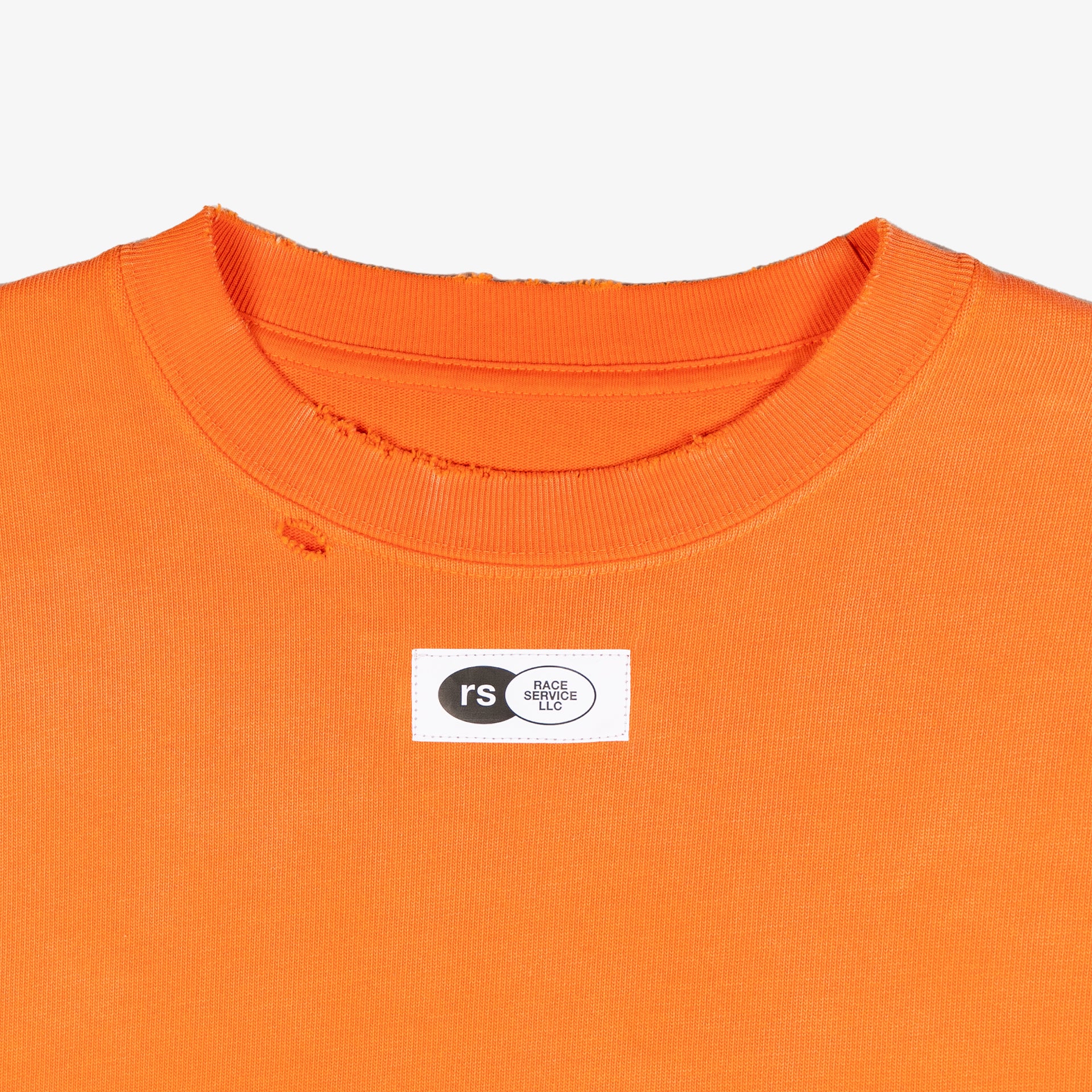 Race Service X South Florida Motorsports Heaveyweight Long Sleeve Tee, Safety Orange