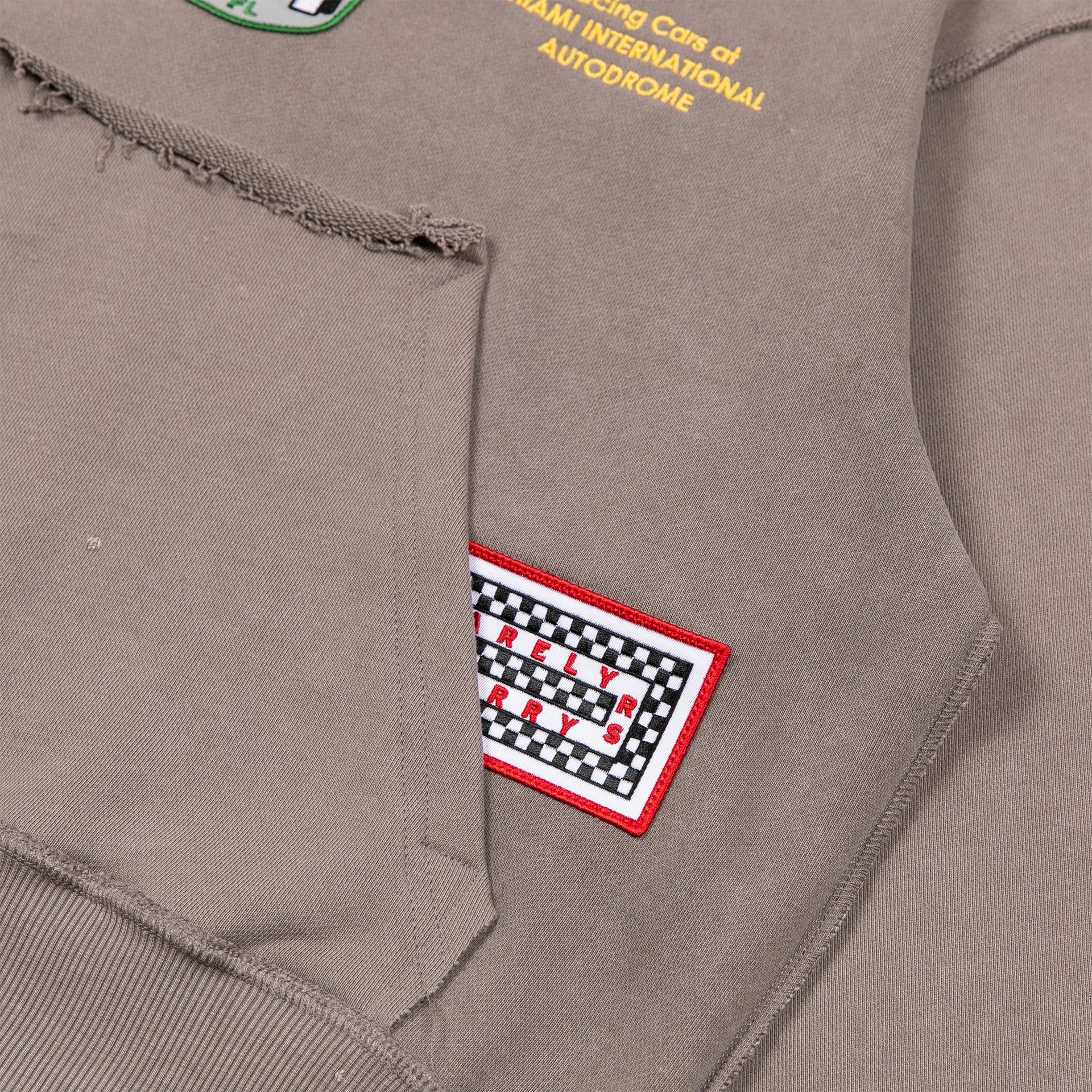 Race Service X South Florida Motorsports Patches Hooded Sweatshirt, Tan