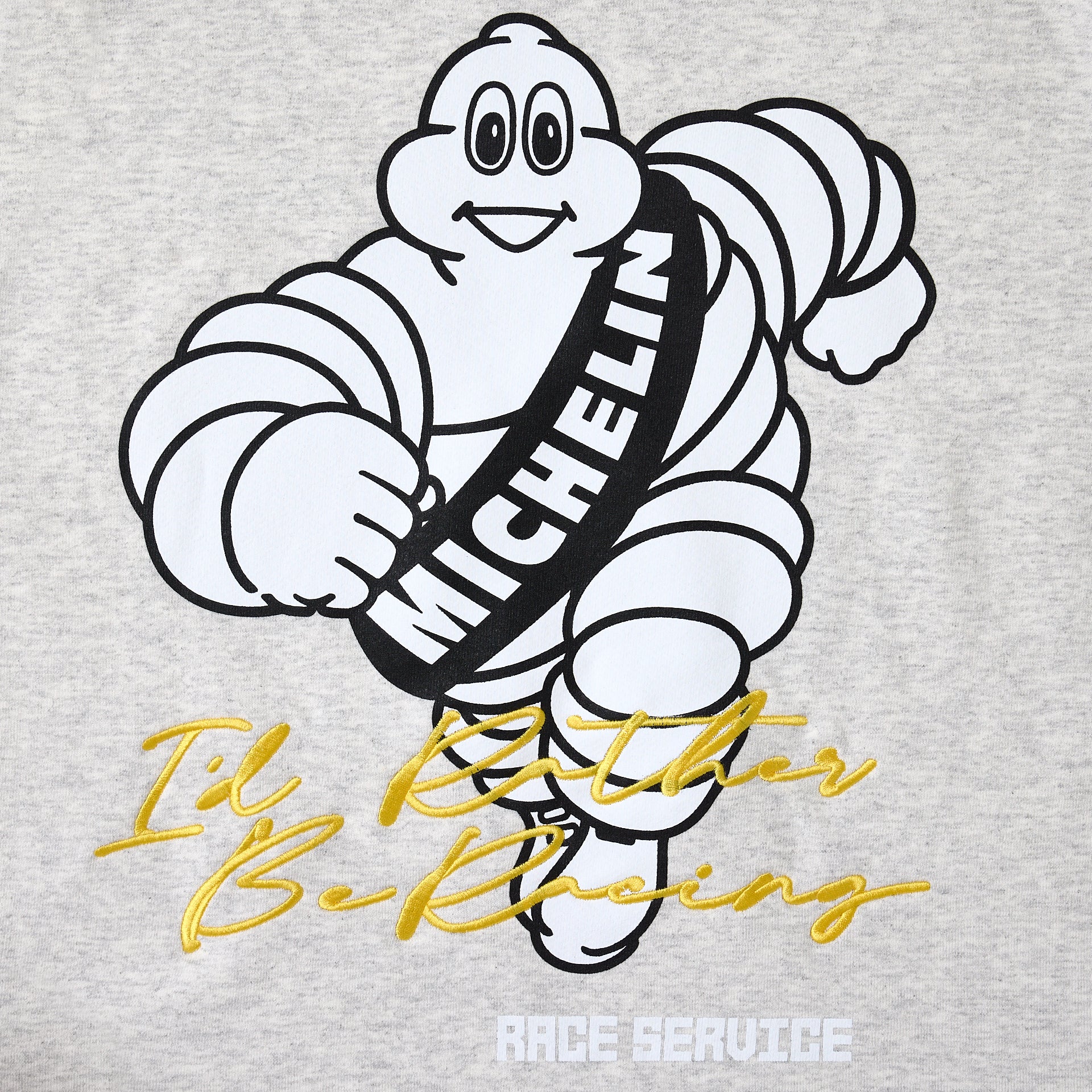 Race Service x Michelin 'I'd Rather Be Racing' Crewneck, Heather Grey