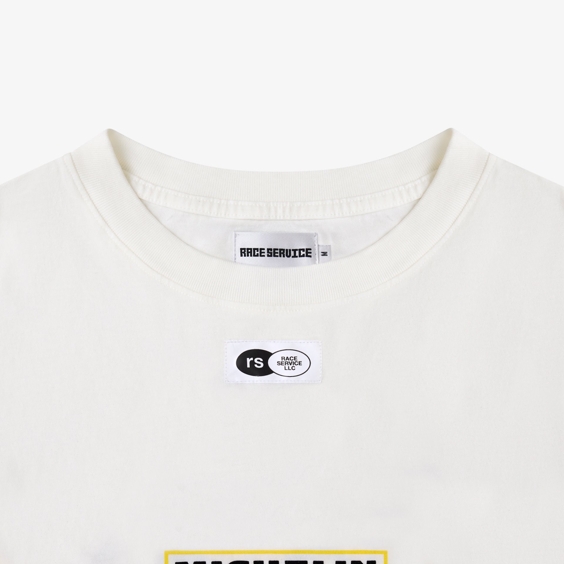 Race Service x Michelin 'Smiley Bib' Short Sleeve Flocked Tee, White