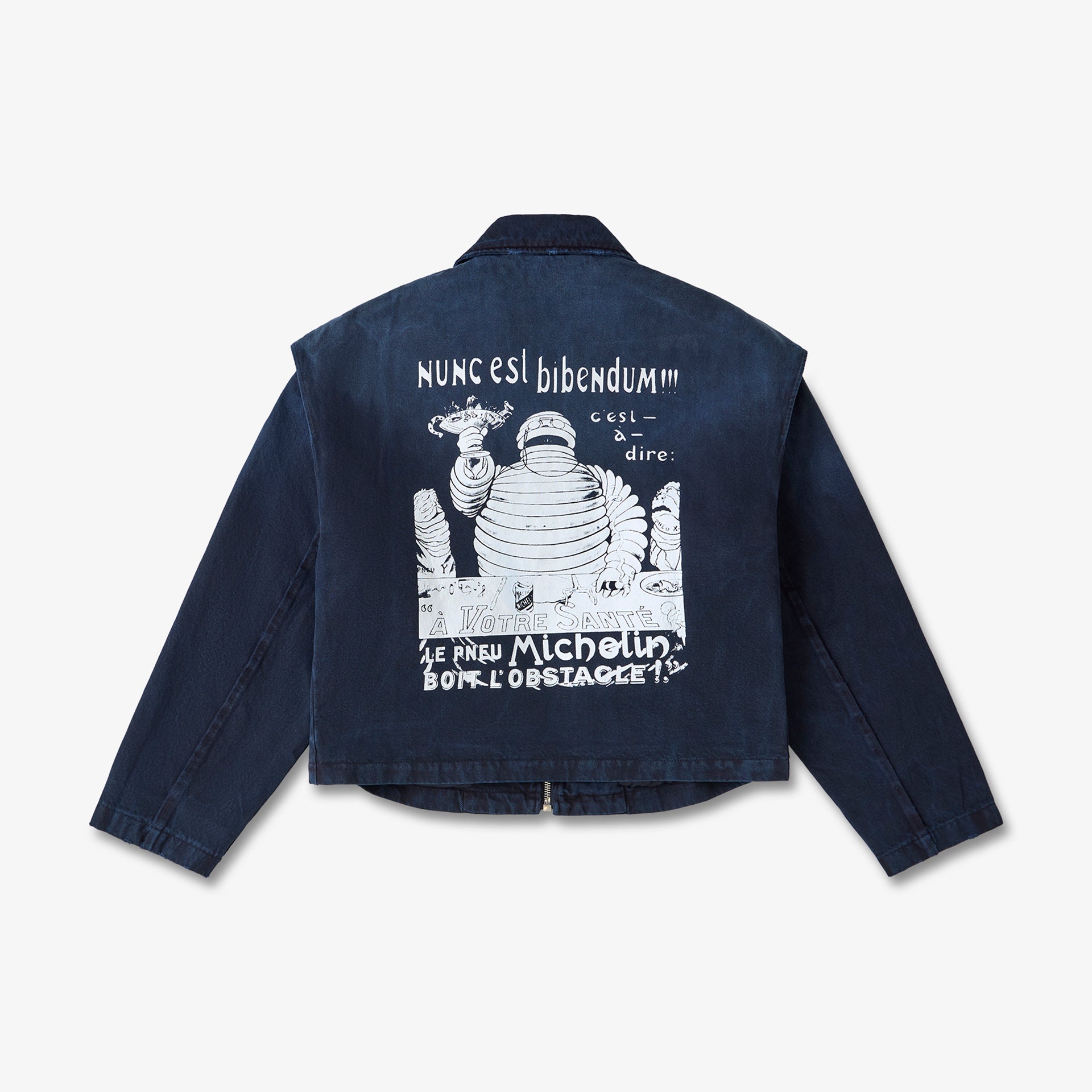 Race Service x Michelin 'Banquet Bib' Distressed Mechanics Jacket, Midnight Blue