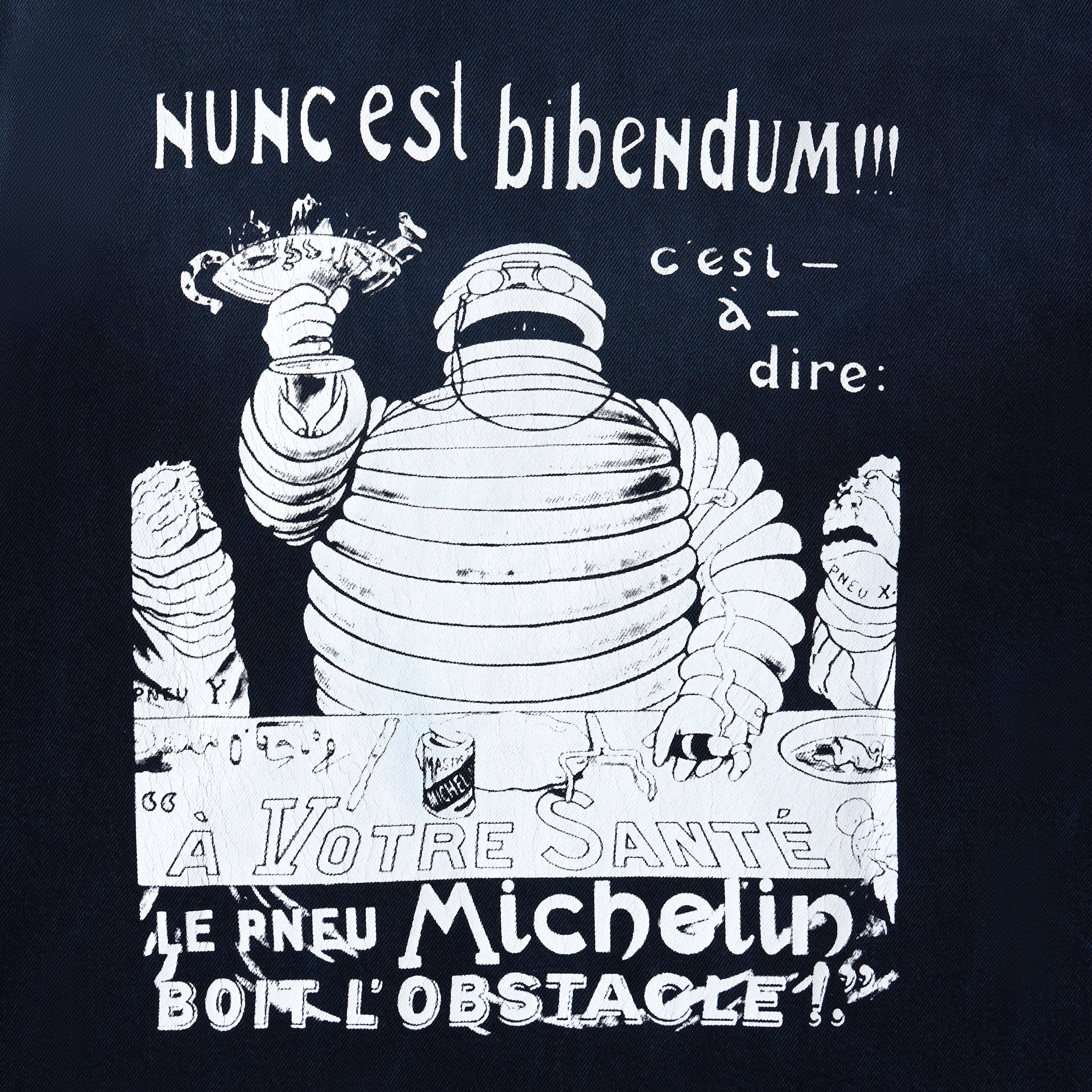 Race Service x Michelin 'Banquet Bib' Distressed Mechanics Jacket, Midnight Blue
