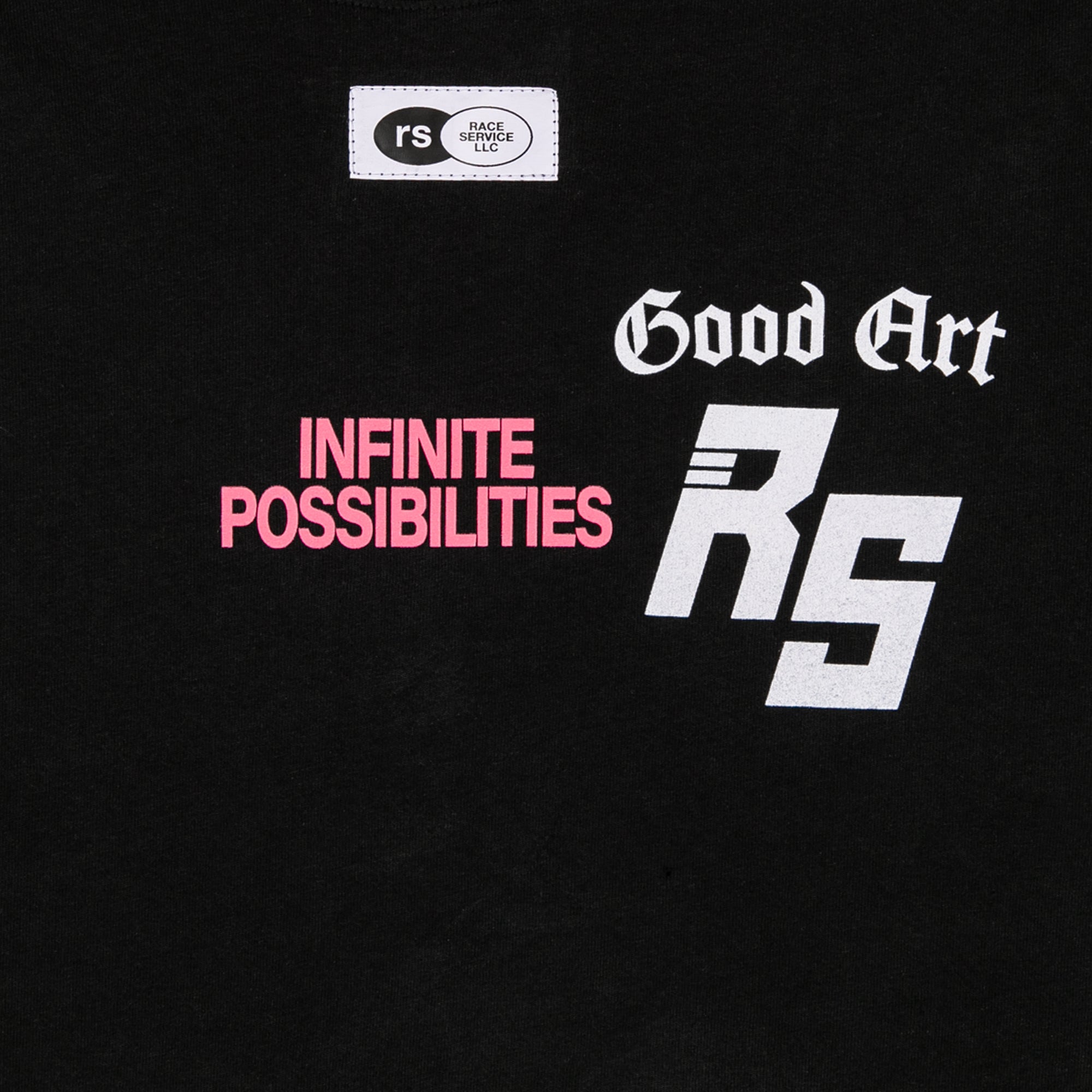 Race Service x Good Art 'Infinite Possibilities' Long Sleeve Tee, Black, White, Pink