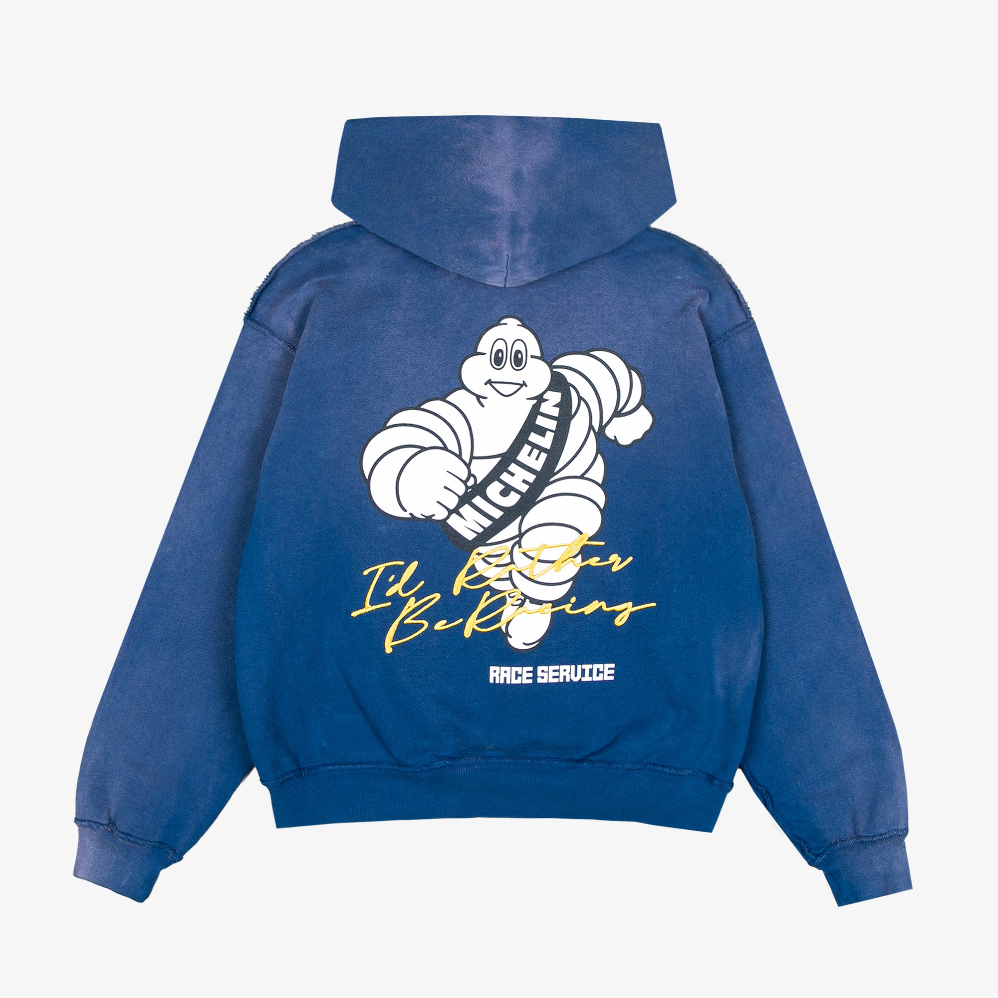 Race Service x Michelin 'I'd Rather be Racing' Hooded Sweatshirt, Royal Blue