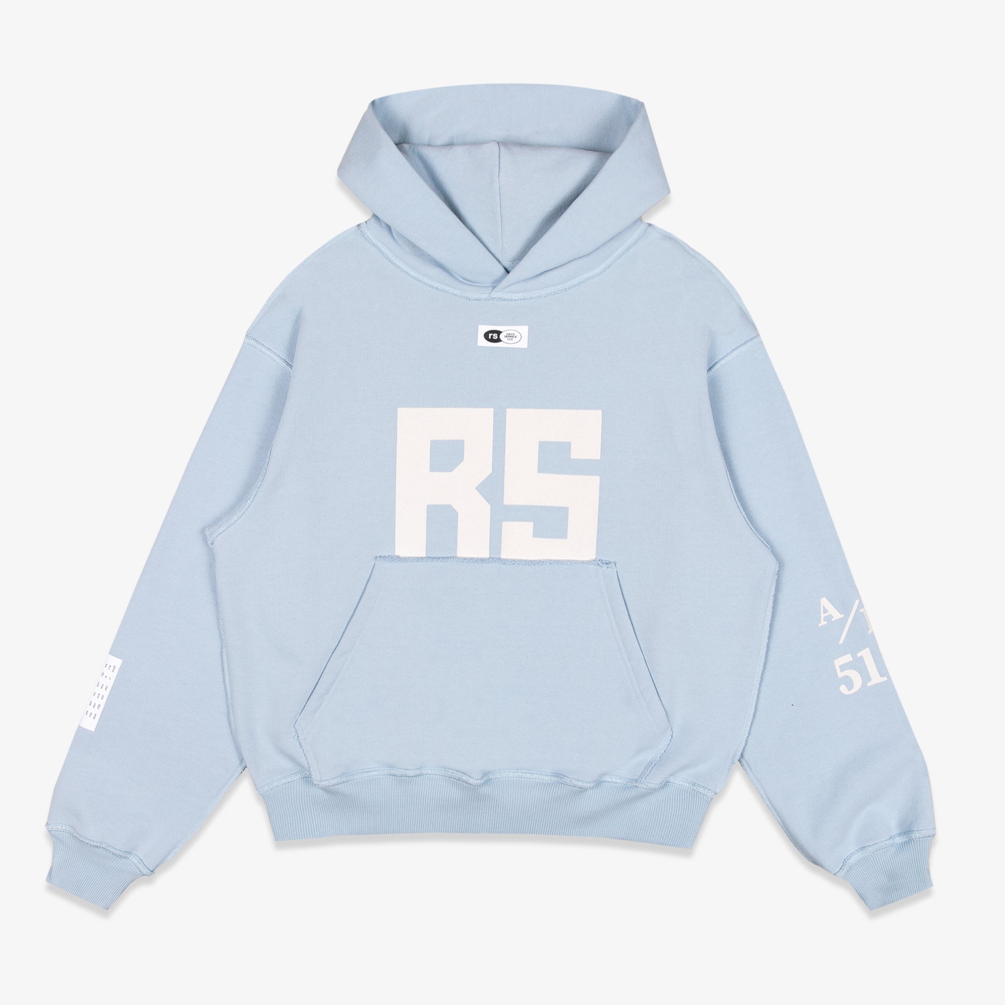 RS "SHORT TRACK" HOODIE, POWDER BLUE