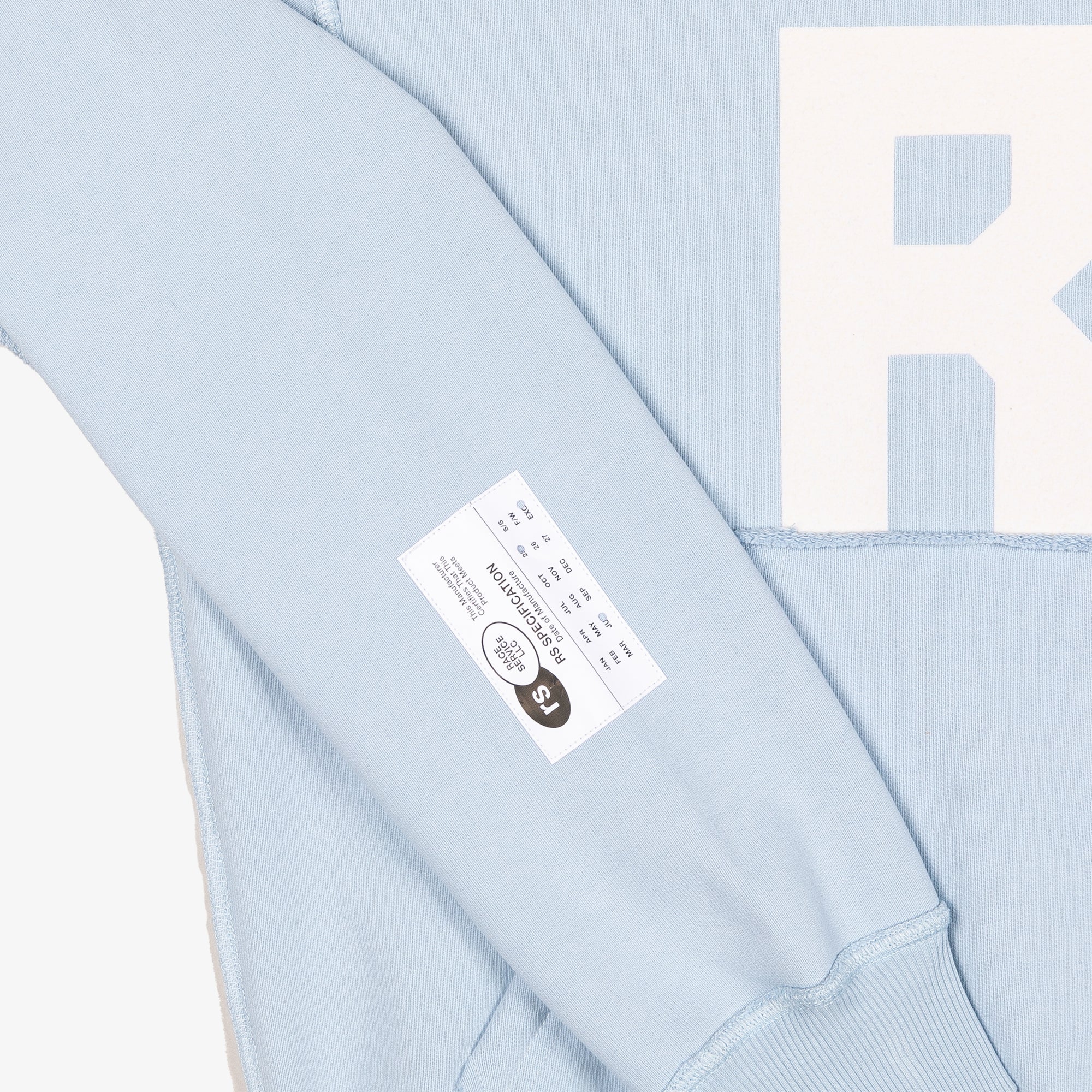 RS "SHORT TRACK" HOODIE, POWDER BLUE