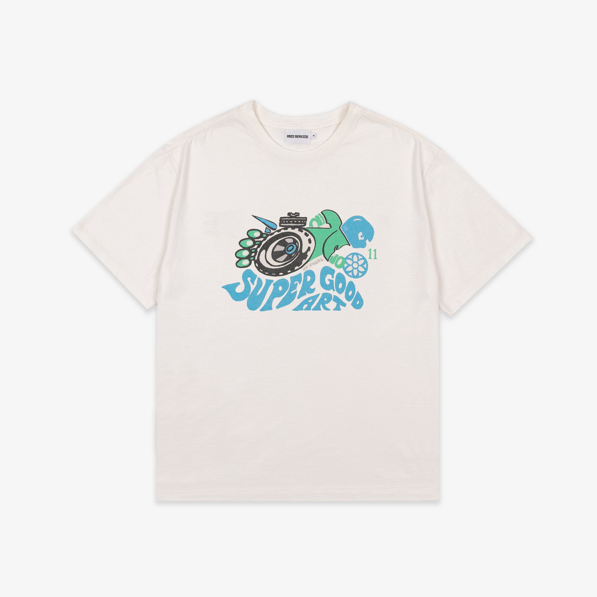 Race Service x Good Art x Up There ‘Super Good Art’ Tee, Vintage white