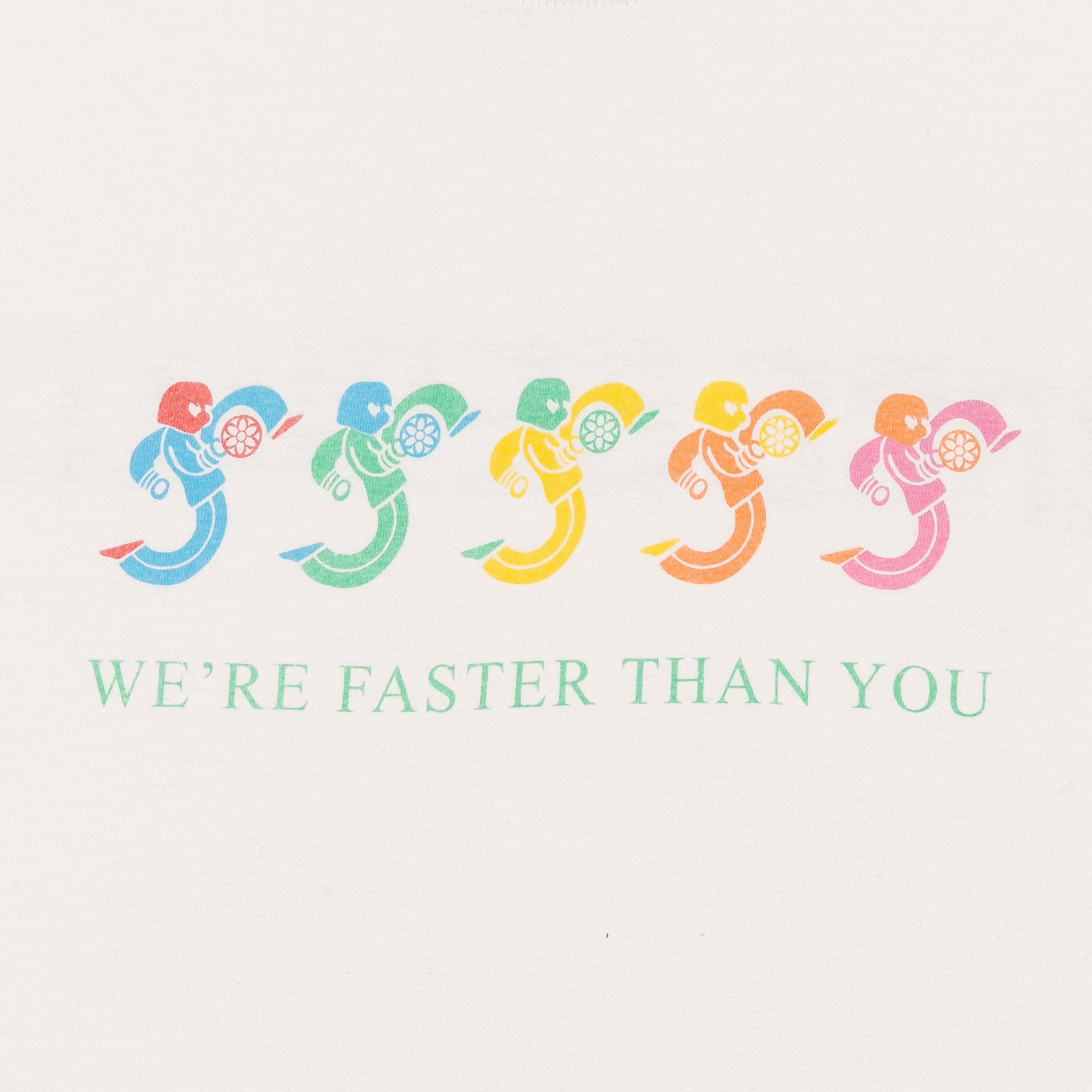 Race Service x Good Art x Up There  'Faster than you' Tee, Vintage white