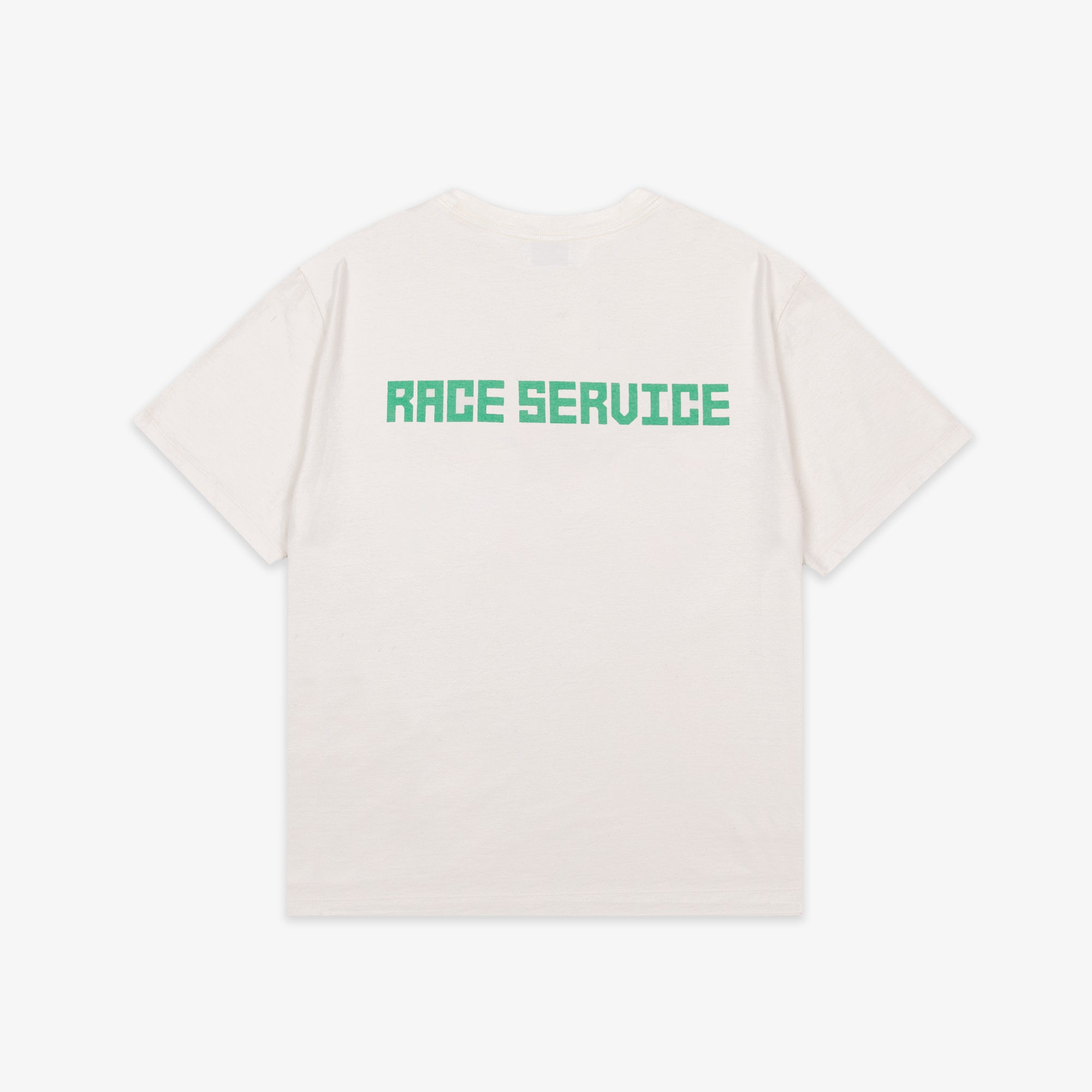 Race Service x Good Art x Up There  'Faster than you' Tee, Vintage white