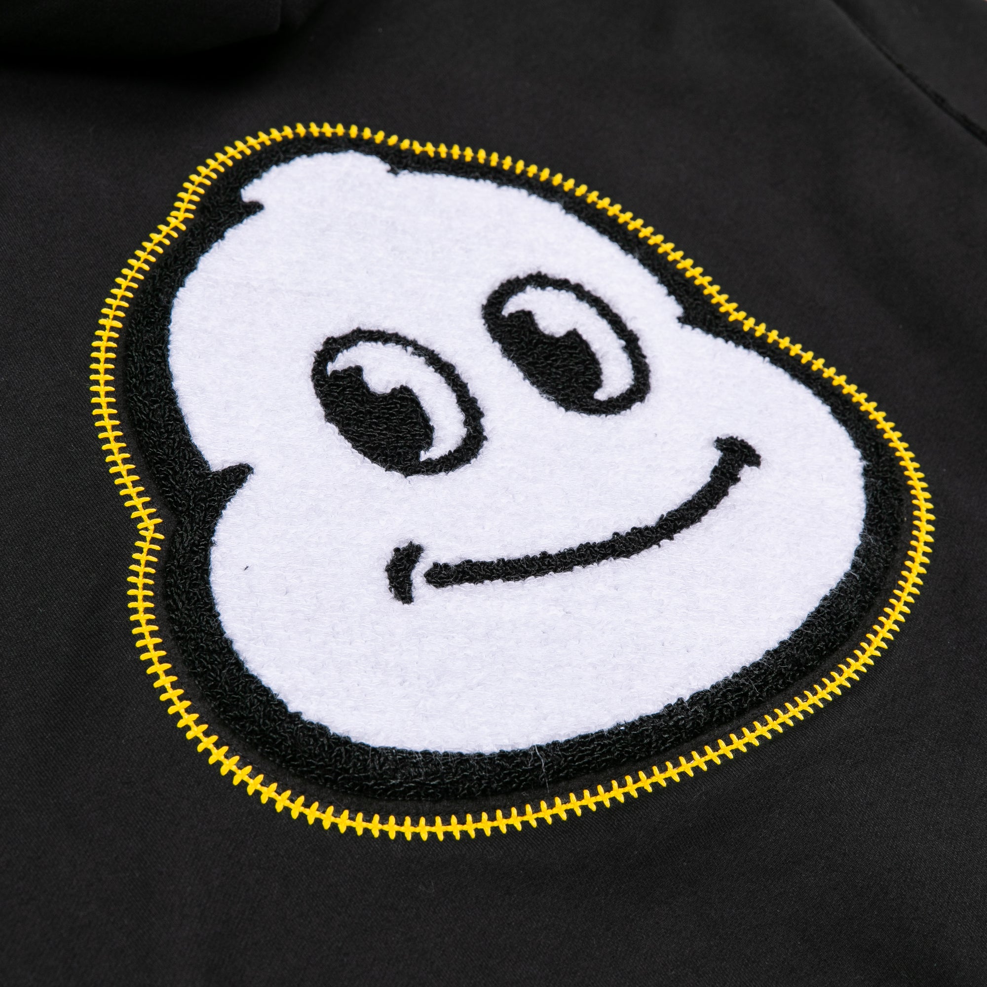 Race Service x Michelin 'Smiley Bib' Chenille Patch Hooded Sweatshirt, Black