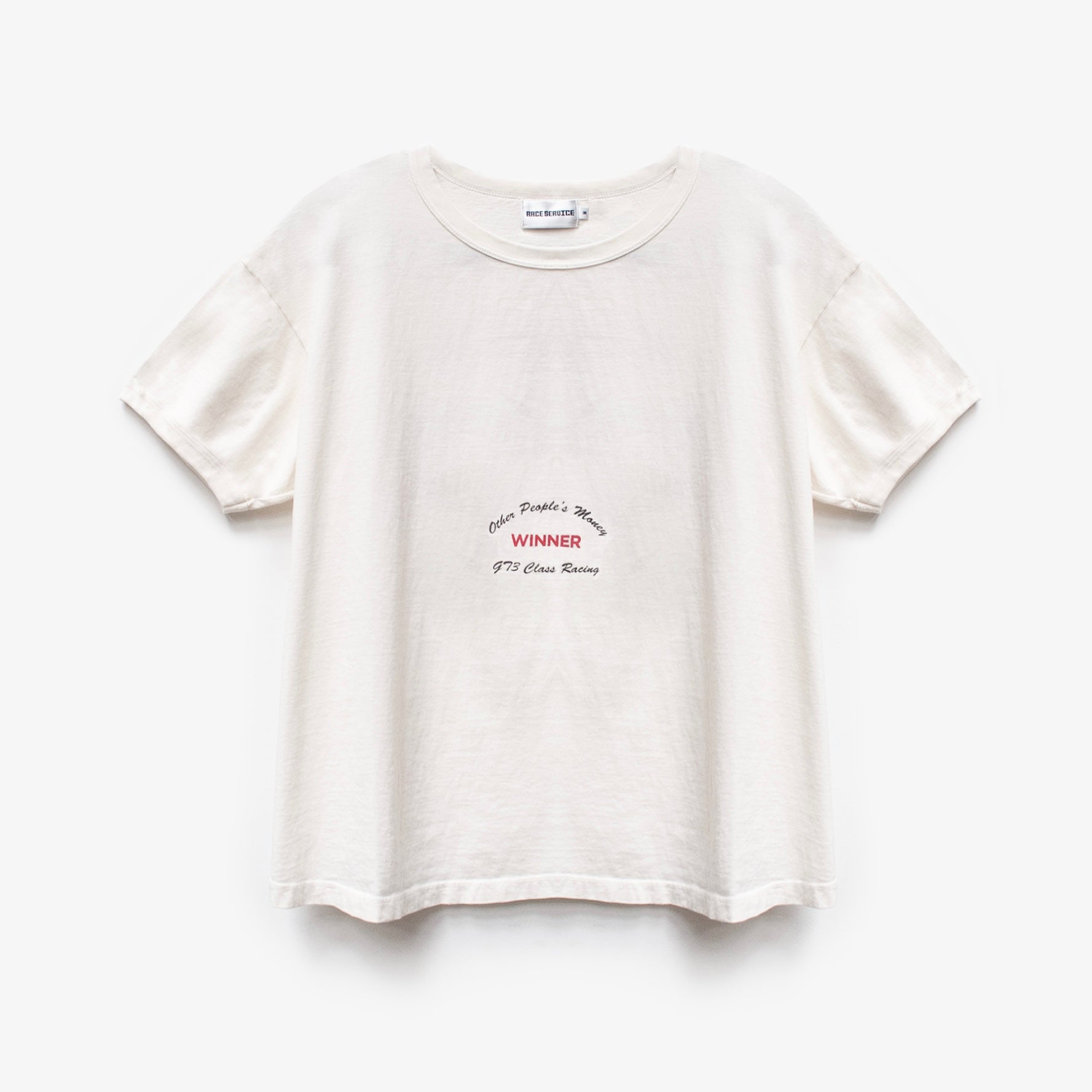 Race Service 'Winner' Crop Tee, Off-White